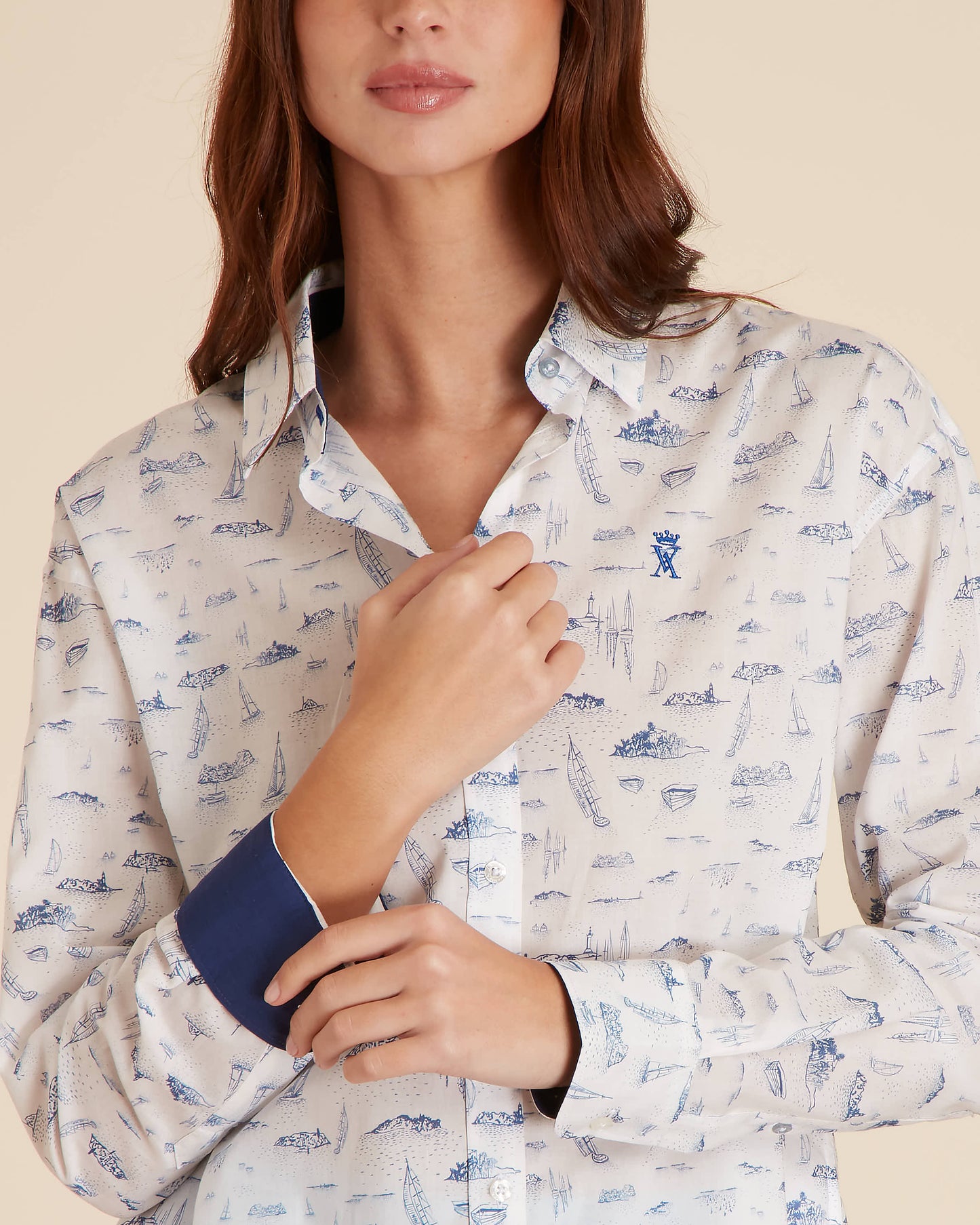 Chemise Motifs Horizon Mer