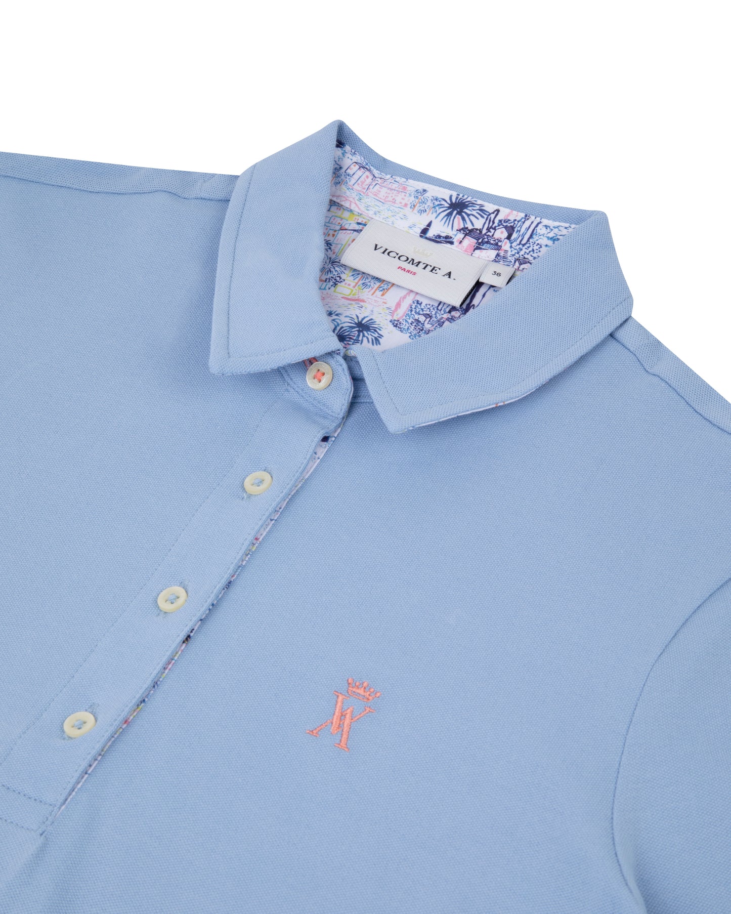 Polo à details imprimé garrigue