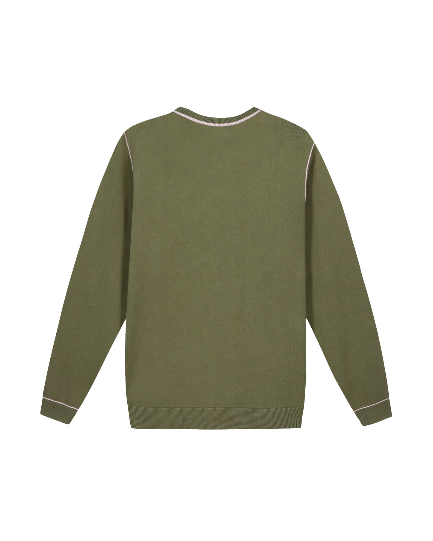 Pull Col Rond à Détails Contrasté