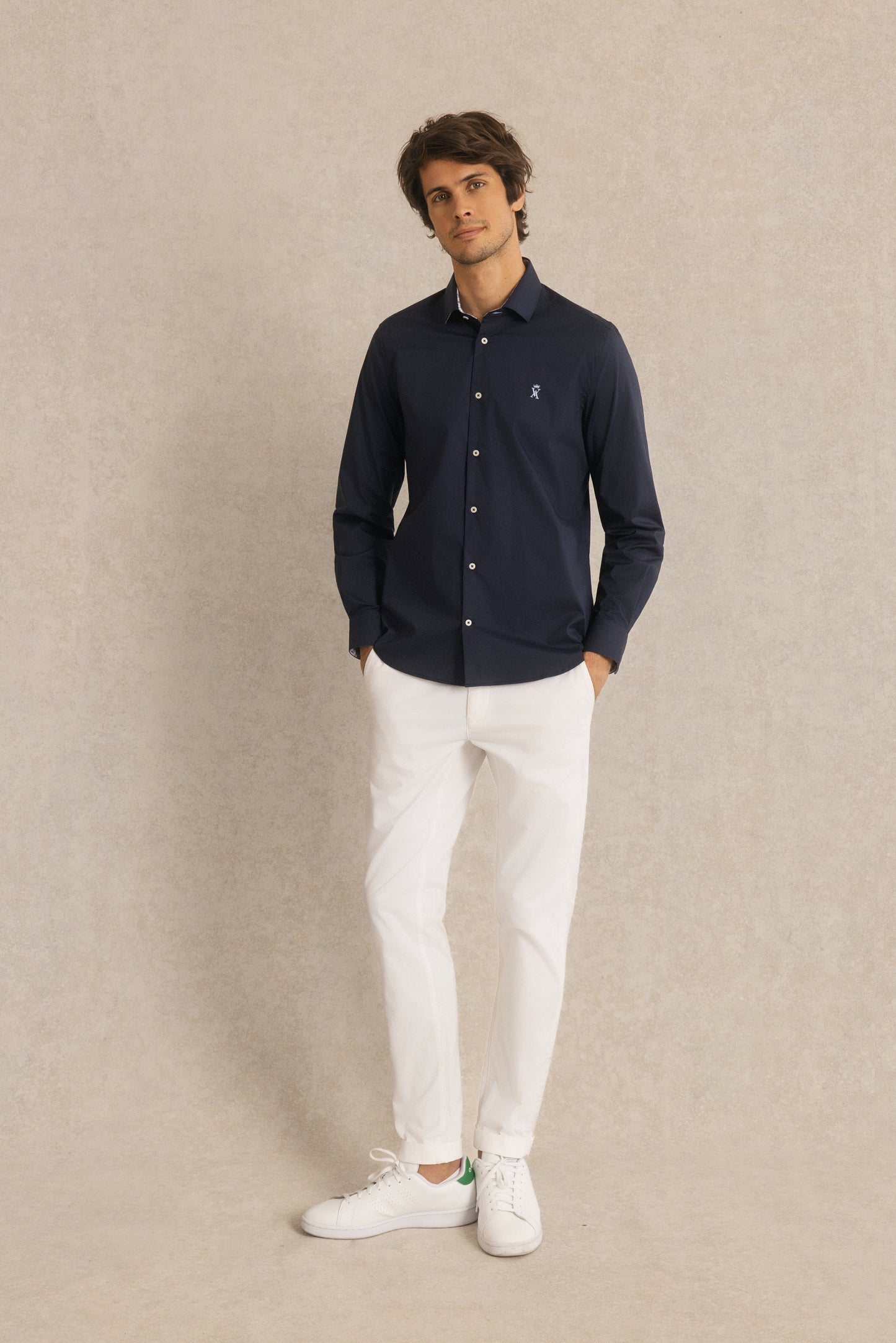 Chemise Slim en Popeline Stretch