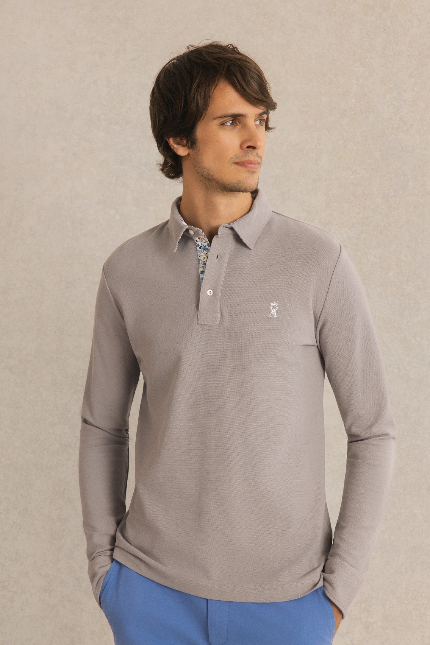 Polo Manches Longues à détails imprimé