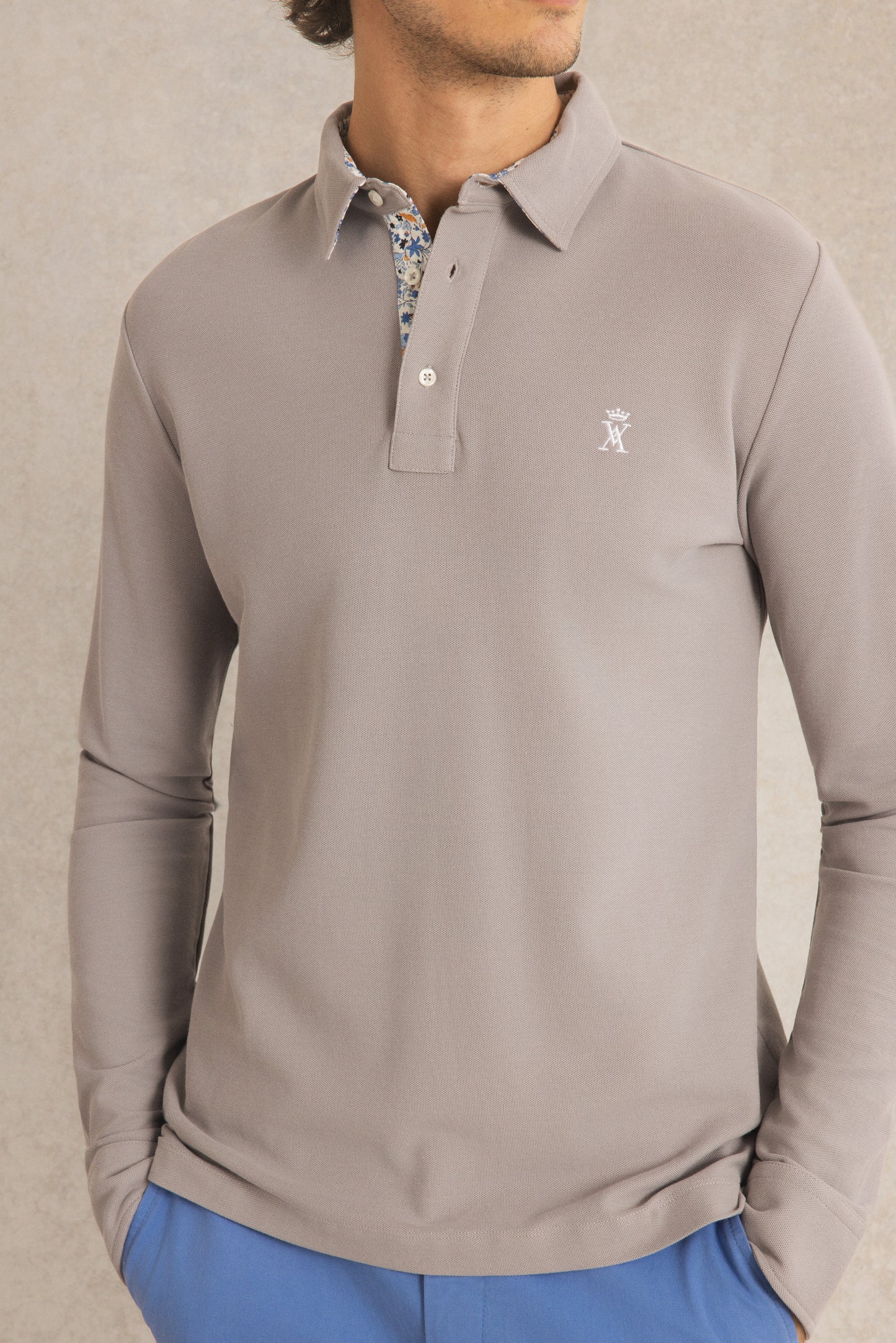 Polo Manches Longues à détails imprimé