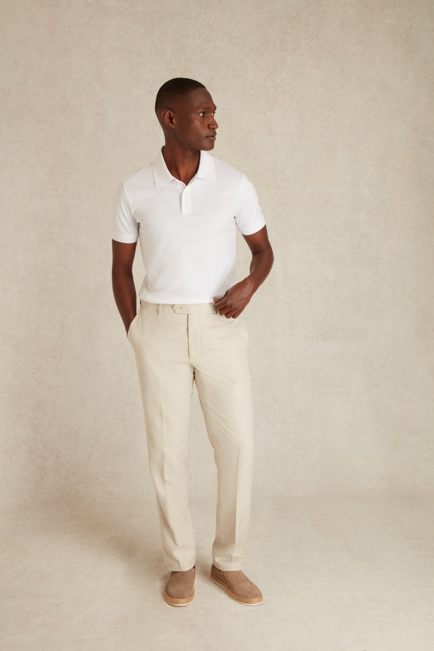 Pantalon en Lin à Chevrons