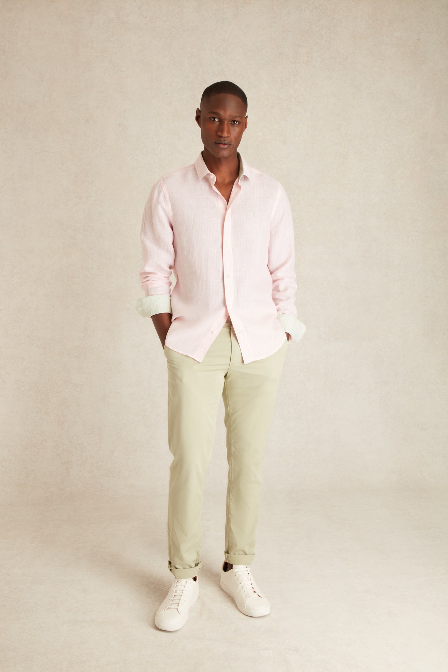 Chemise Slim en Lin à Rayures