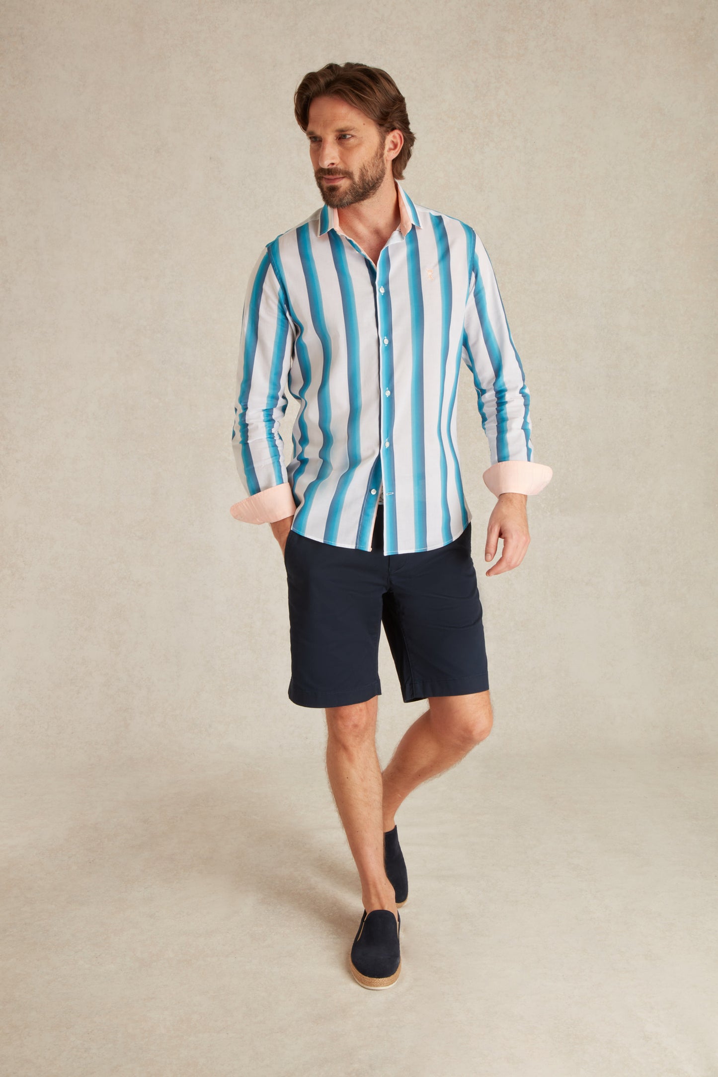 Chemise Slim à Rayures Dégradées