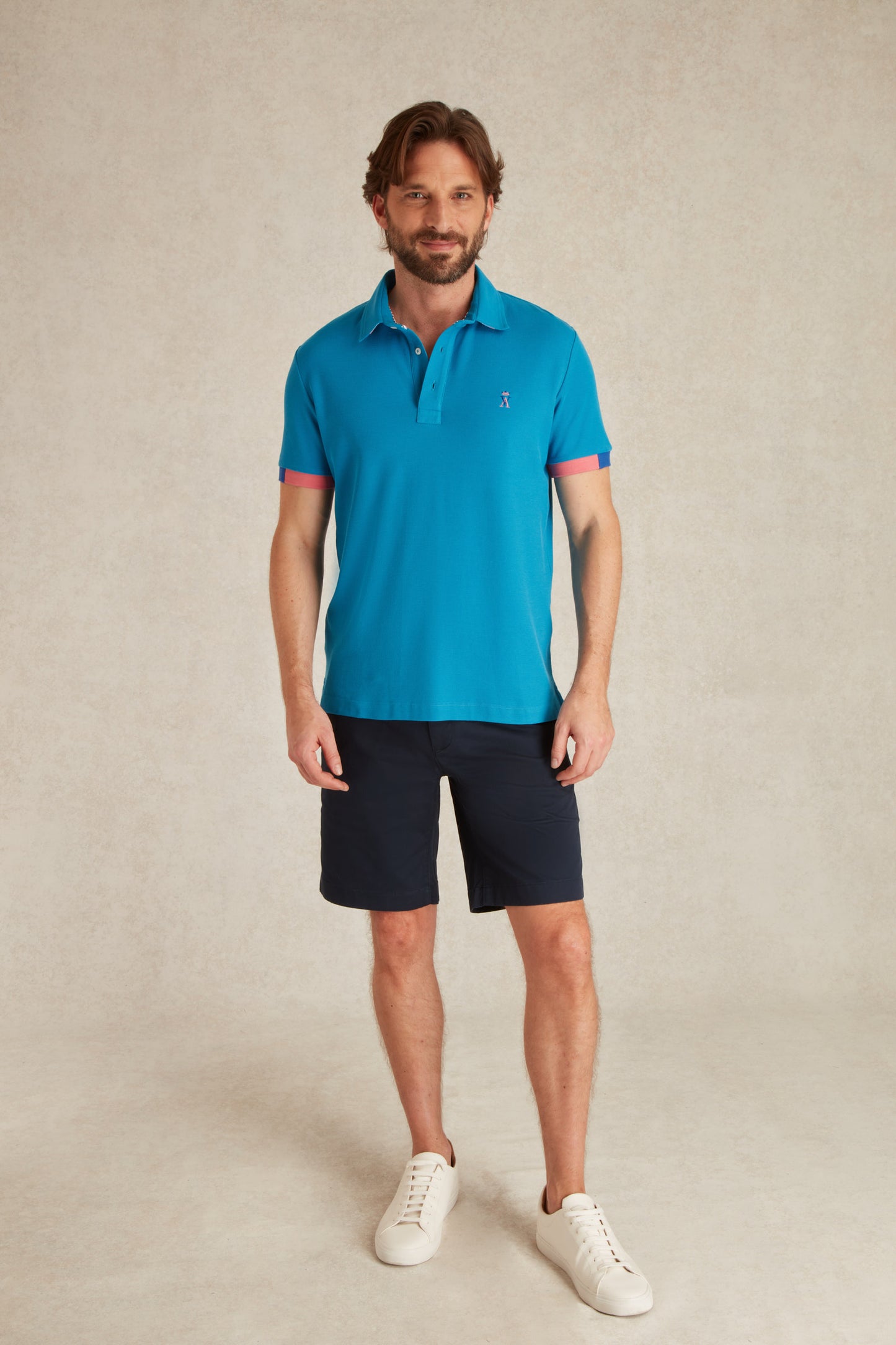 Polo à Détails Tricolore