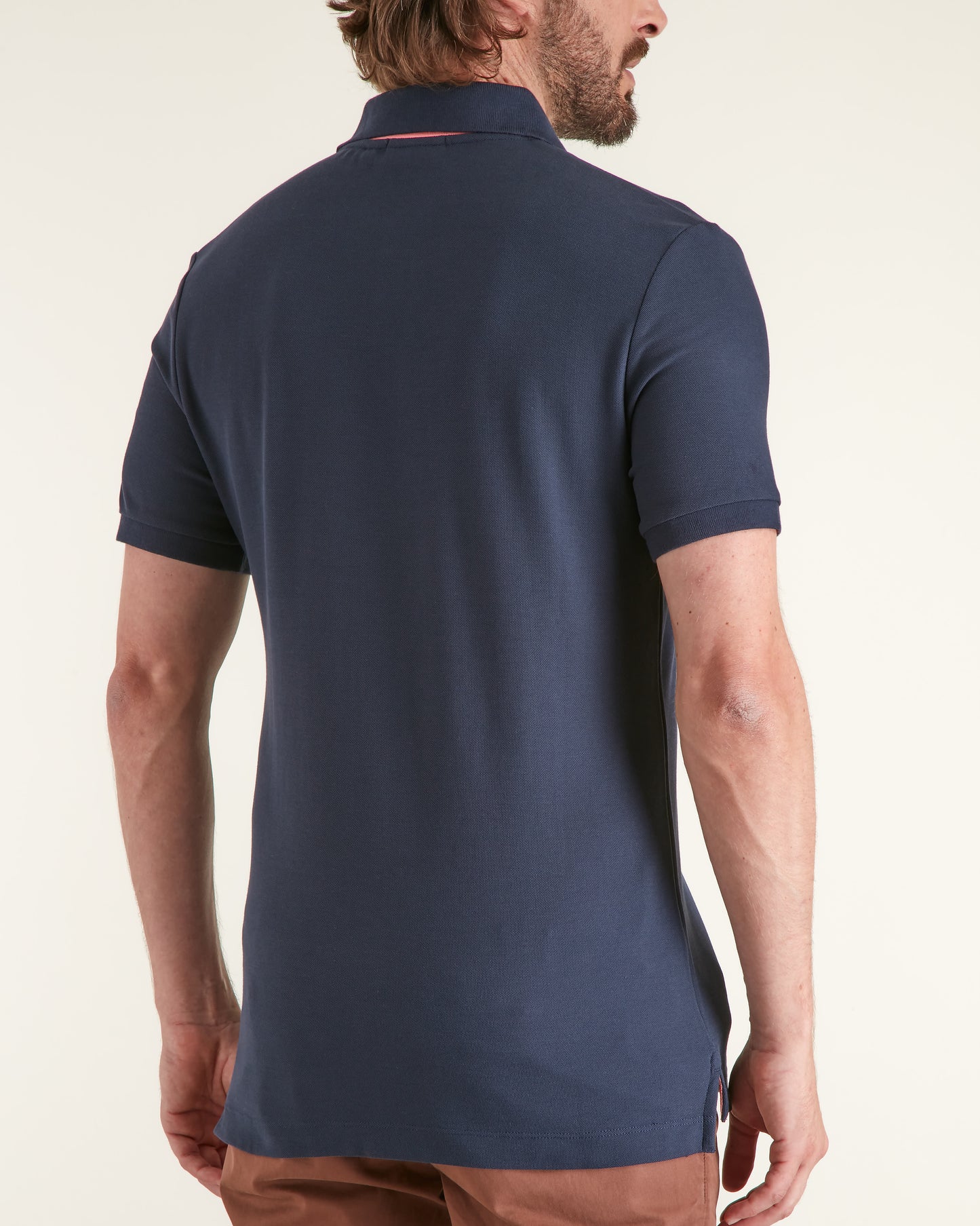 Polo Pablo bleu marine manches courtes coupe regular homme vu de dos