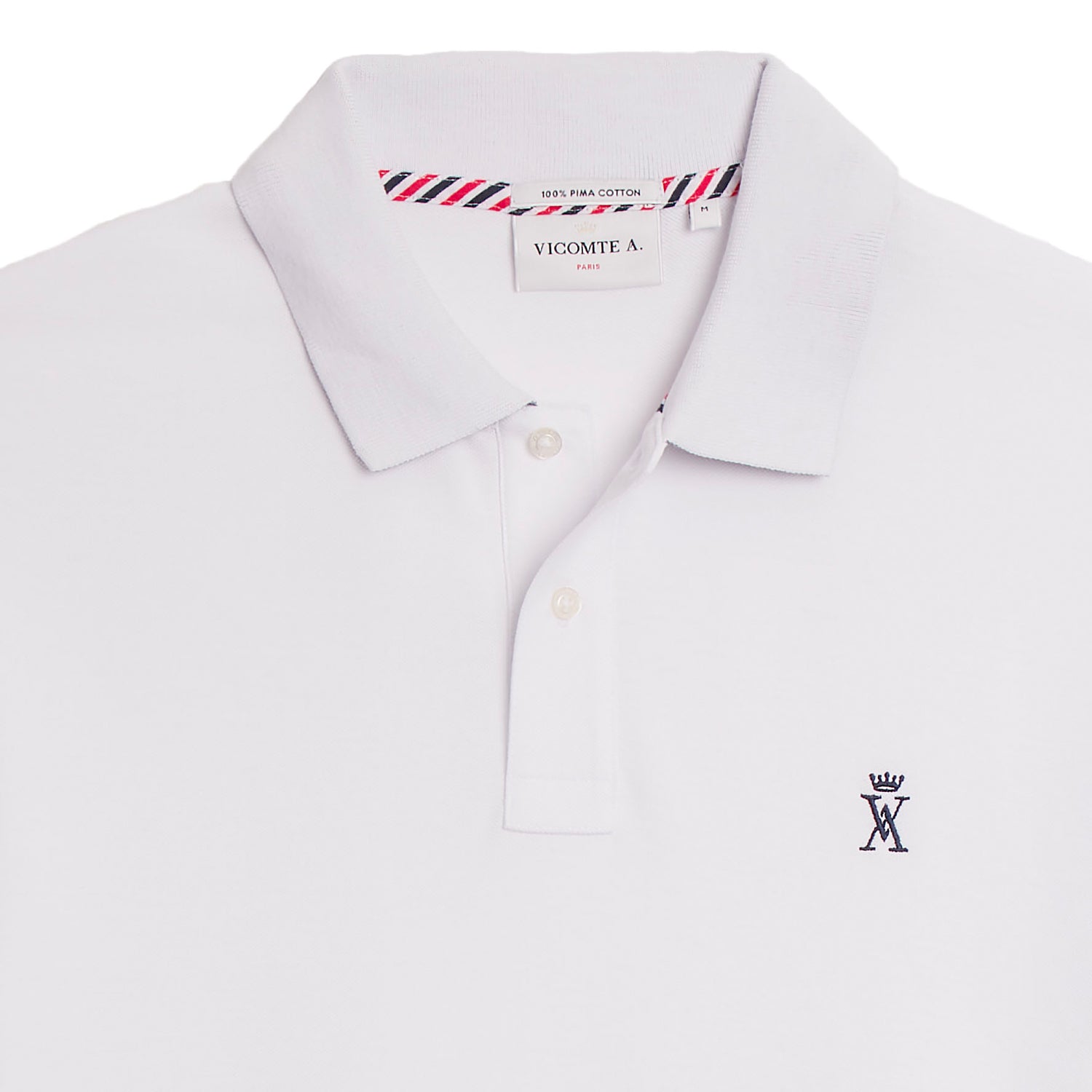 Logo Vicomte A brodé polo Pablo blanc homme estival