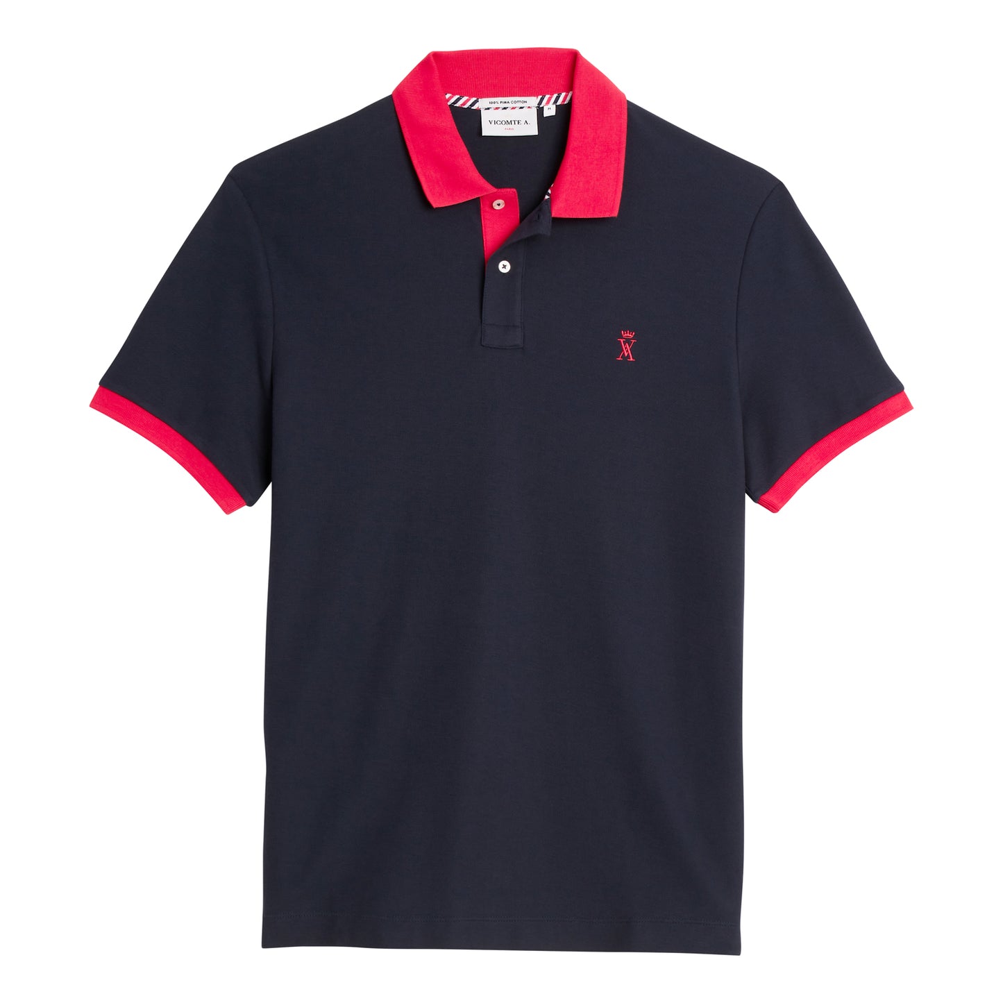 Polo Perry bleu marine homme classique coton Pima Vicomte A