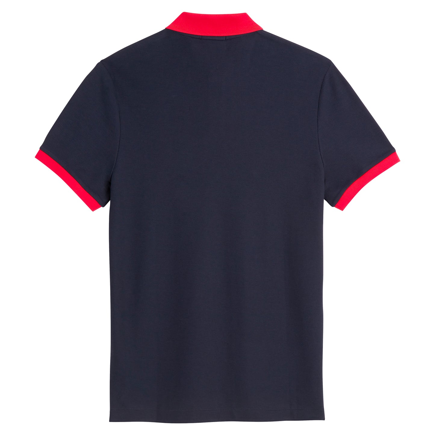 dos du polo bleu marine intemporel coupe slim élégante