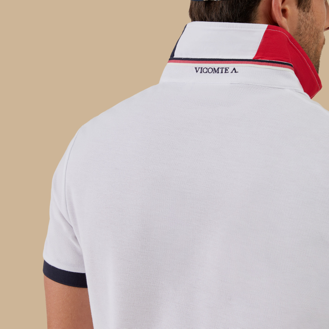 Polo PINO with short sleeves 100 % Cotton pima-White