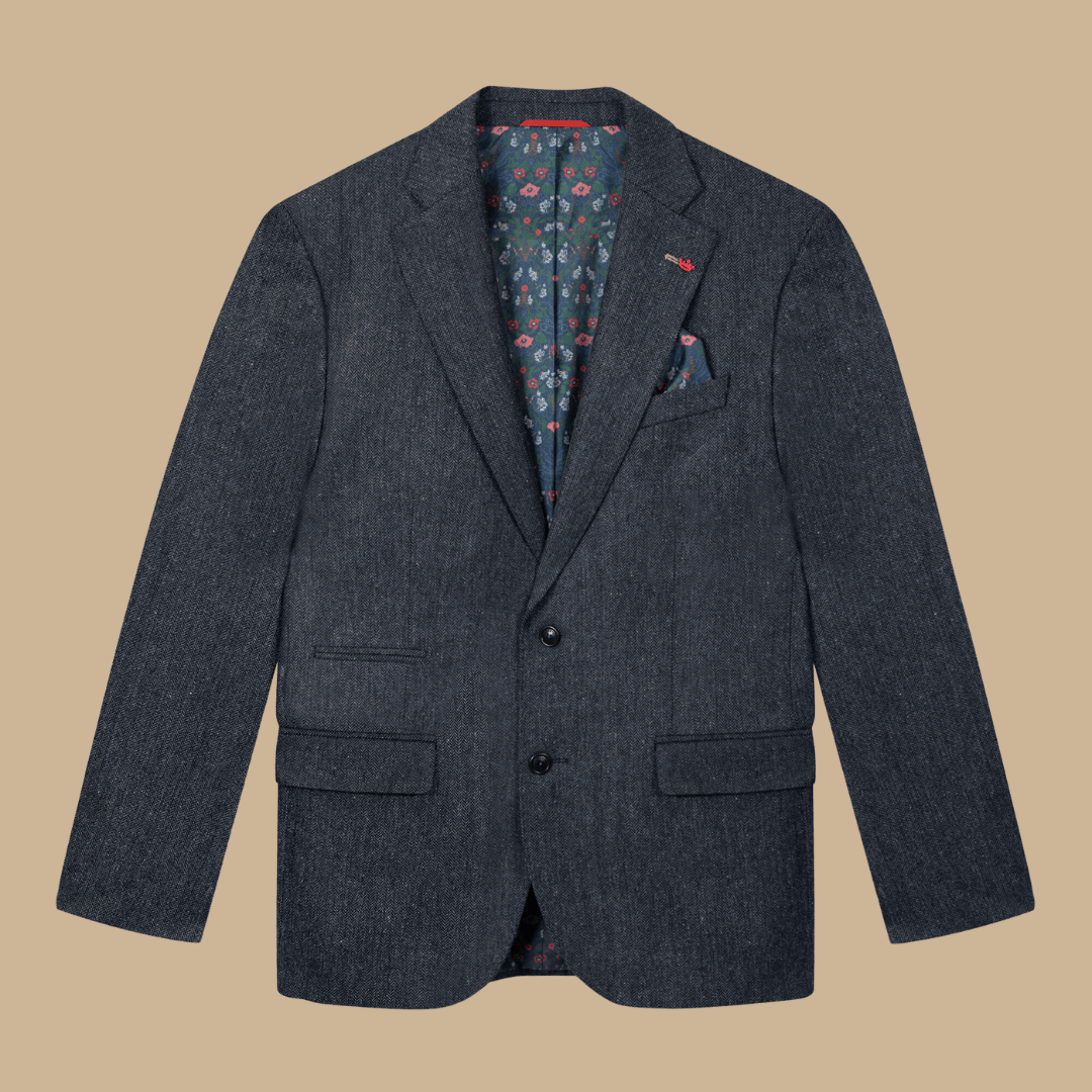 Blazer BAYE à chevron en laine - Bleu - Vicomte A