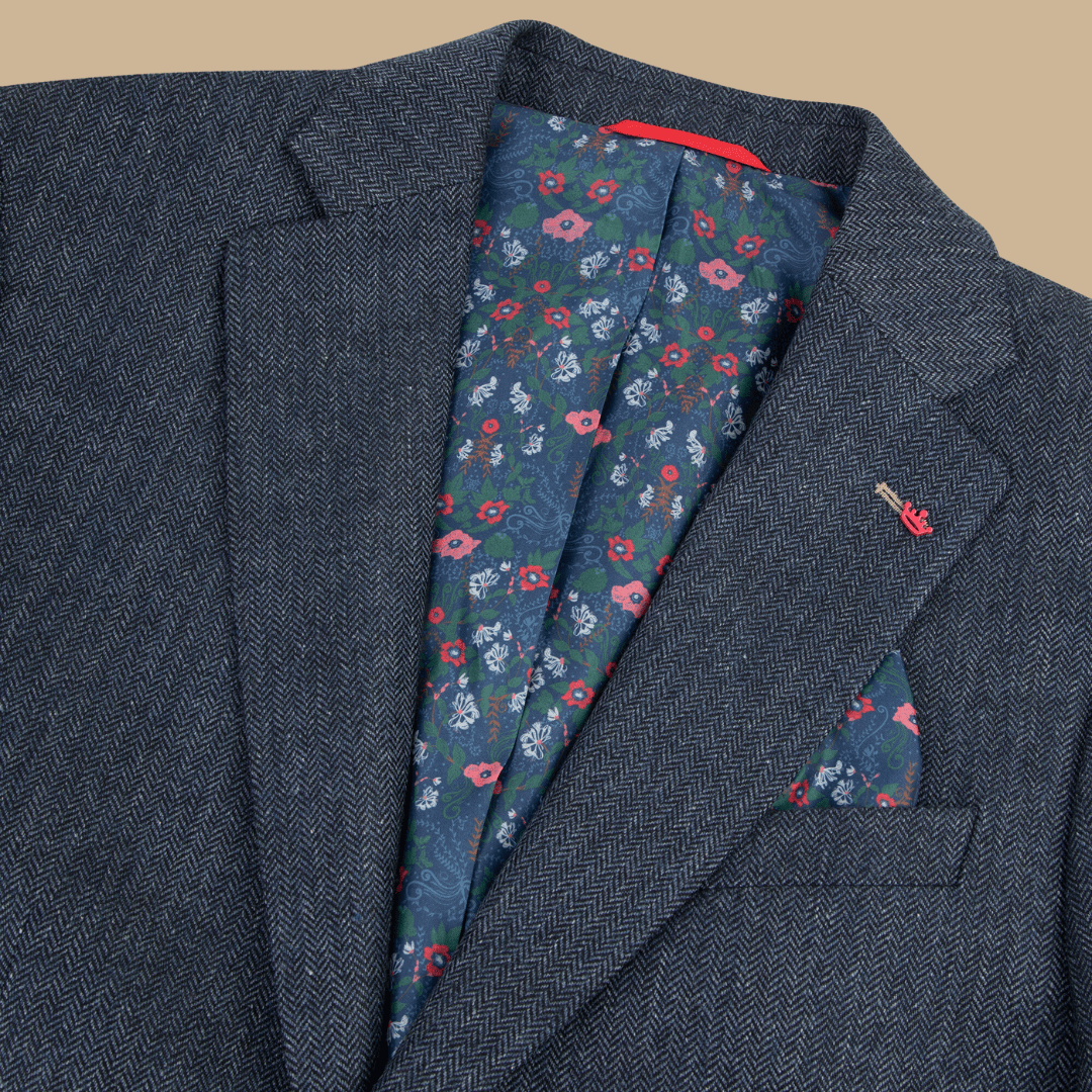 Blazer BAYE à chevron en laine - Bleu - Vicomte A
