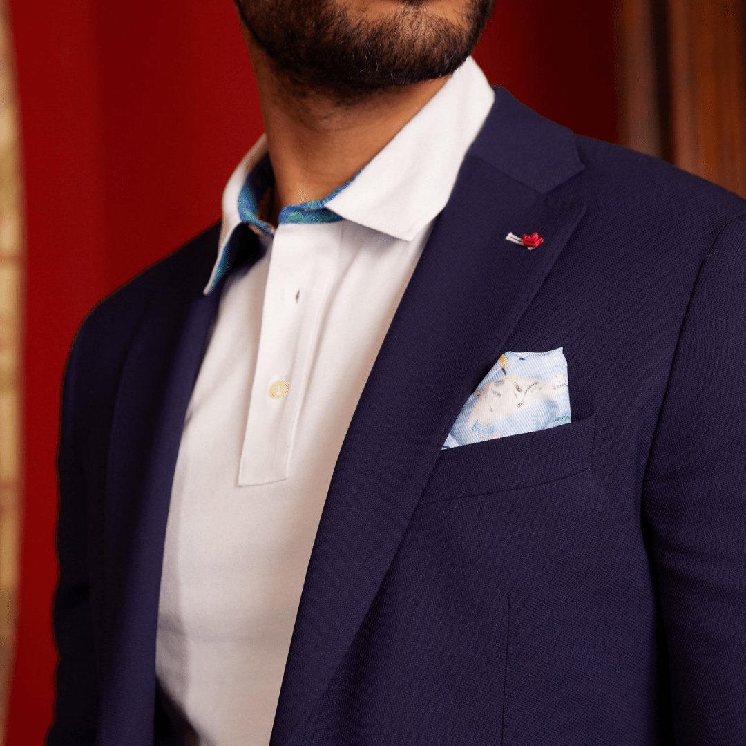 Blazer BERNI Regular fit en Laine - Bleu marine - Vicomte A