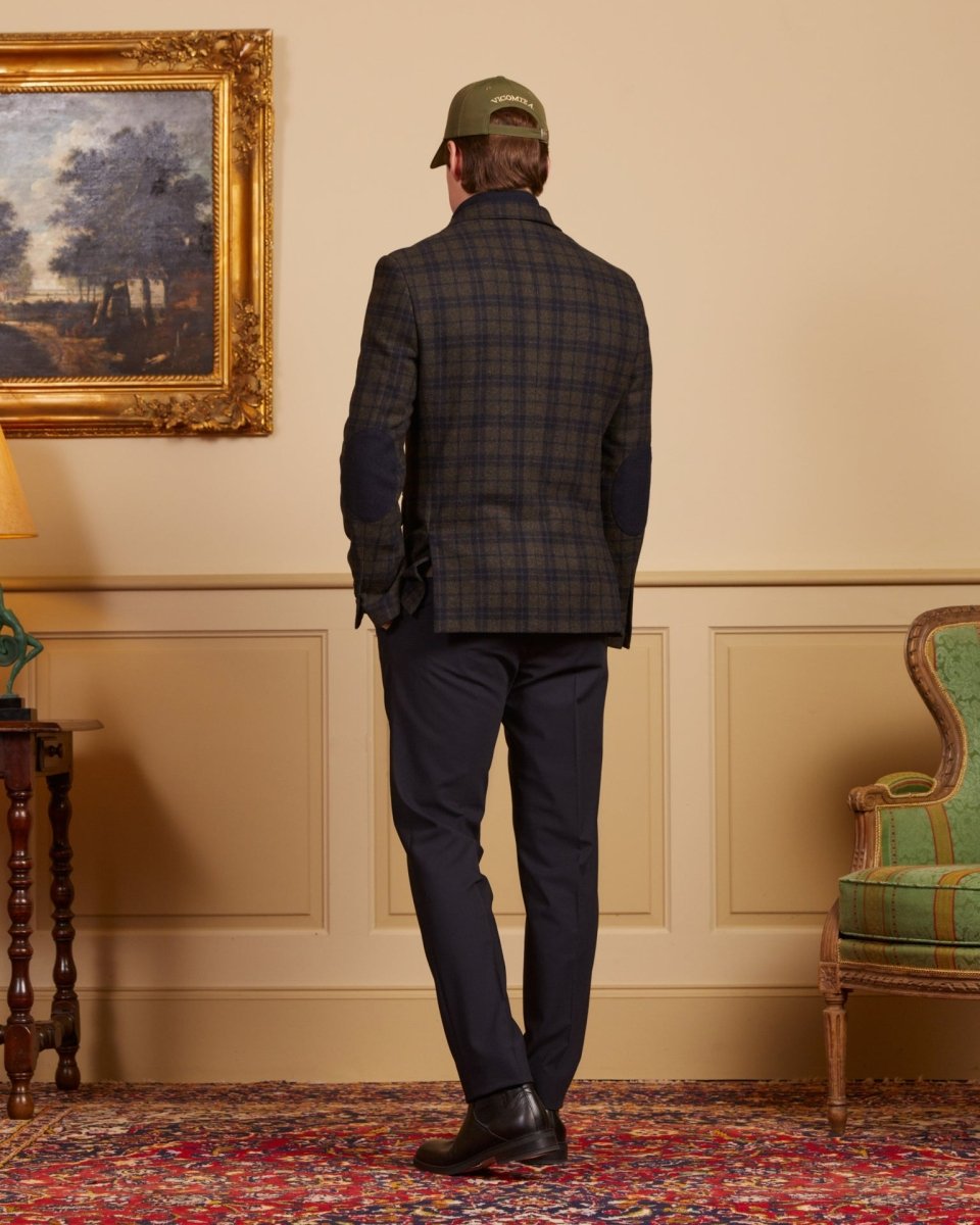 Blazer BRICE Slim Fit à Carreaux avec Coudières - Vert - Vicomte A