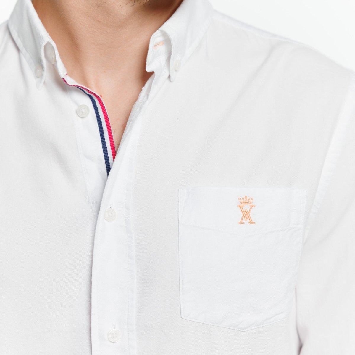 Chemise CARMEL Regular en Twill PAT - Blanc - Vicomte A