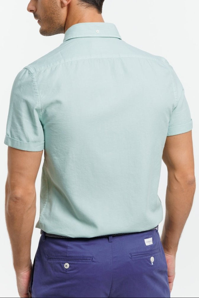Chemise CLIVE à Manches Courtes en Twill PAT - Vert - Vicomte A