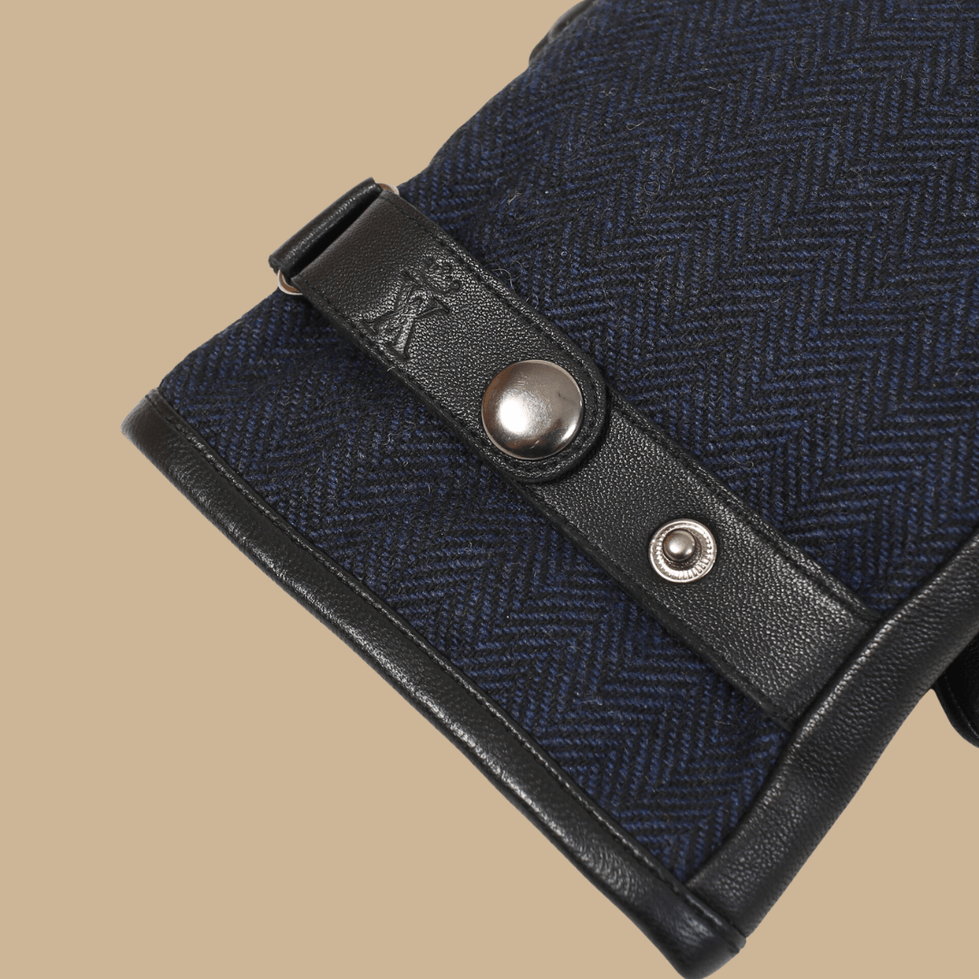 Gant ARNAUD à chevrons uni - Bleu nuit - Vicomte A