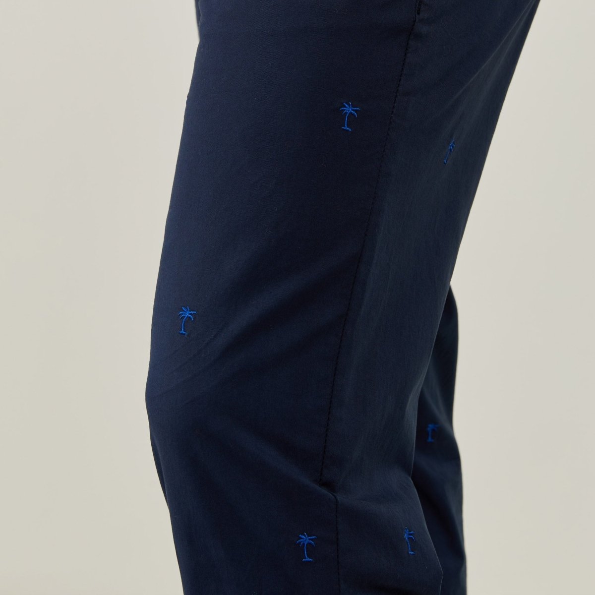 Pantalon Chino LANCELOT en Coton Brodé - Bleu marine - Vicomte A