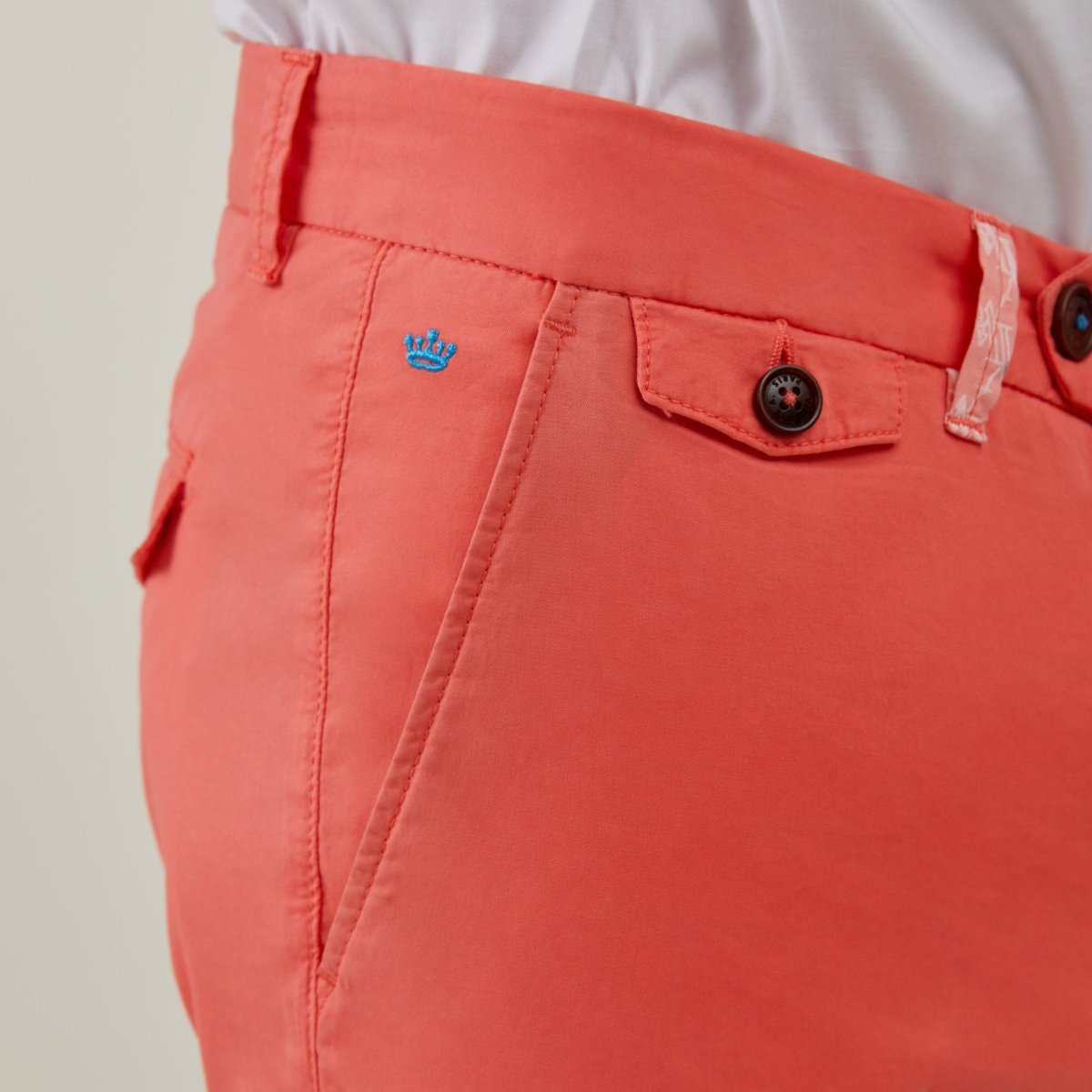 Pantalon Chino léger LANCELOT en Coton Uni - Rose - Vicomte A