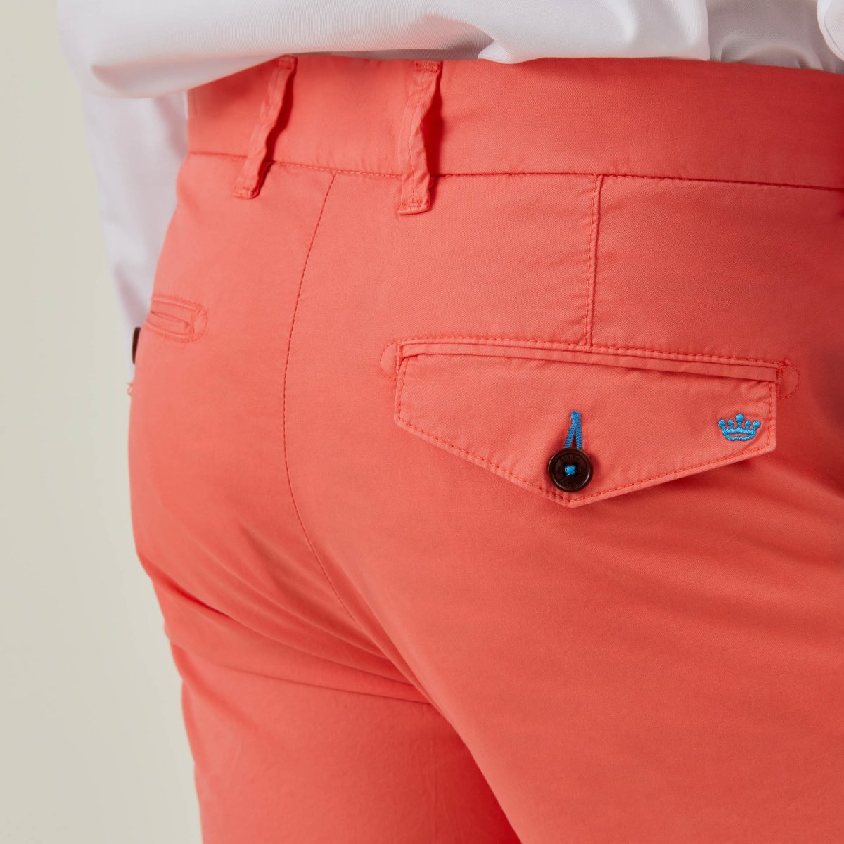 Pantalon Chino léger LANCELOT en Coton Uni - Rose - Vicomte A