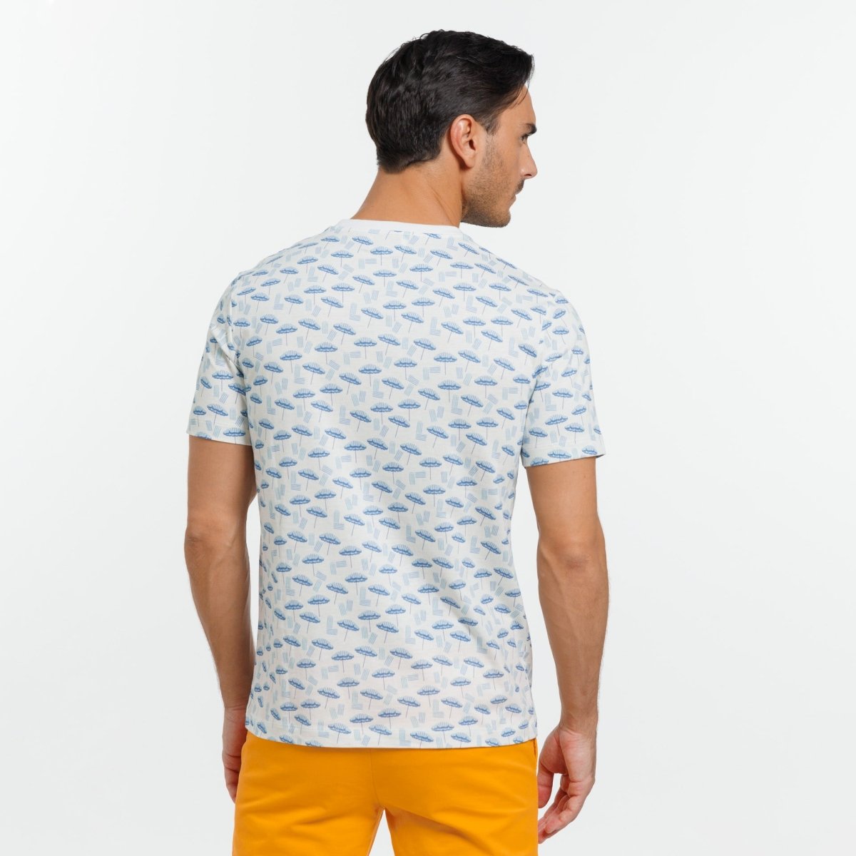 T-shirt TOR Col Rond 100% Coton Imprimé de saison - Blanc - Vicomte A