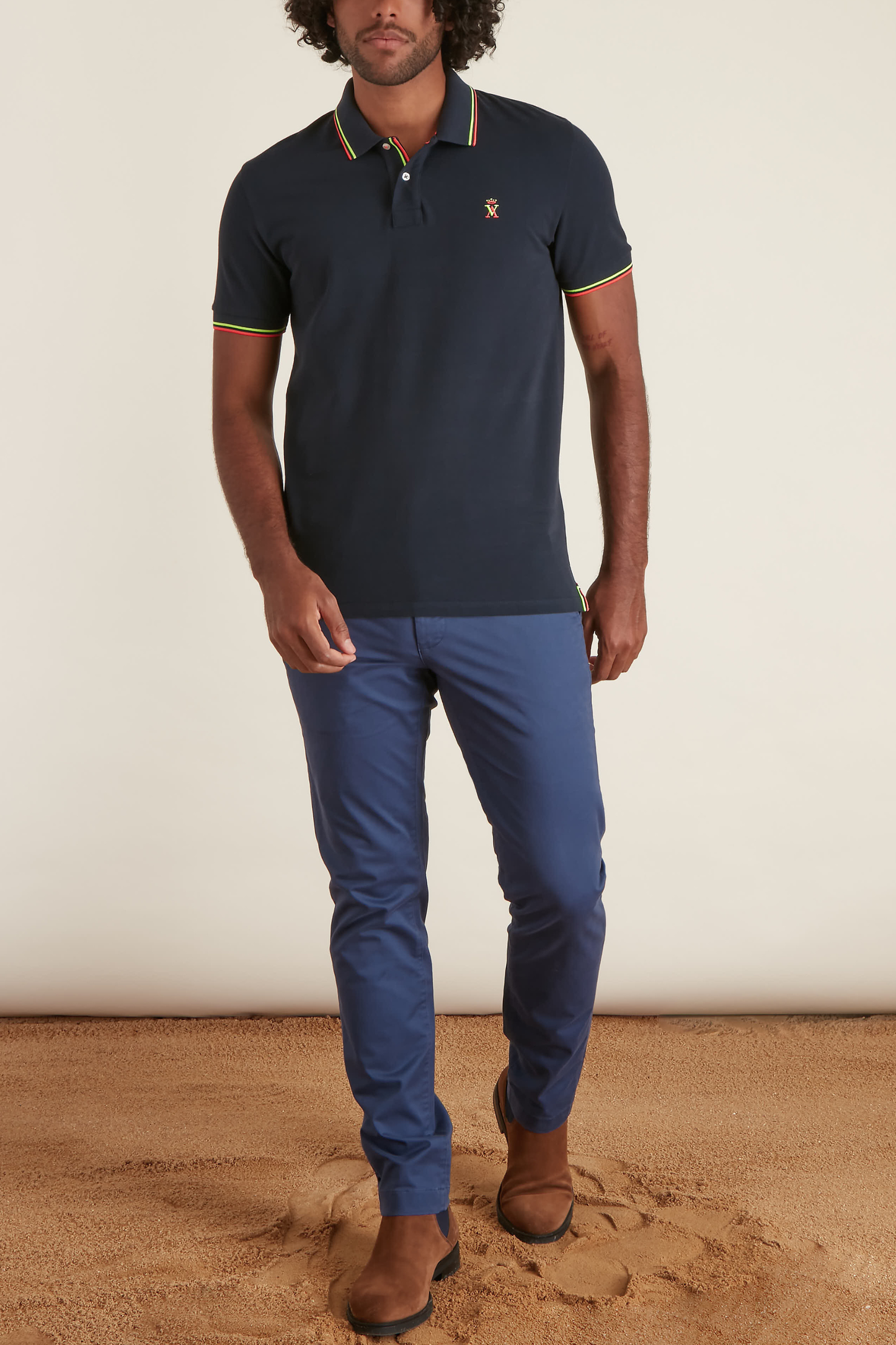 Polo Manches Courtes avec détails Fluo