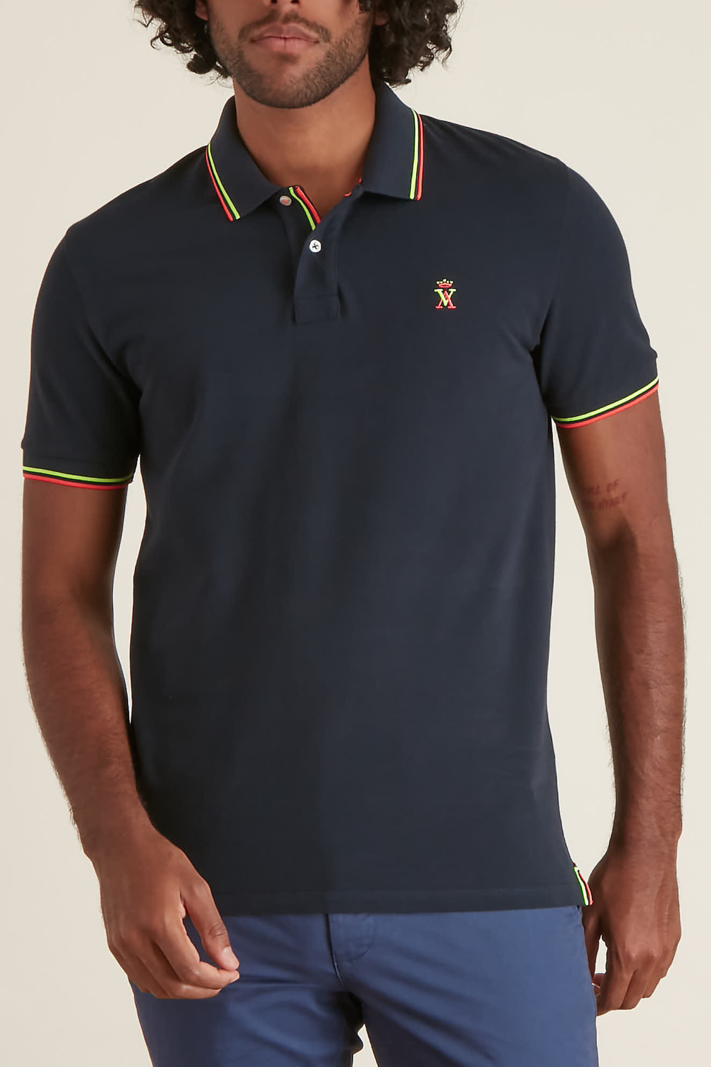 Polo Manches Courtes avec détails Fluo