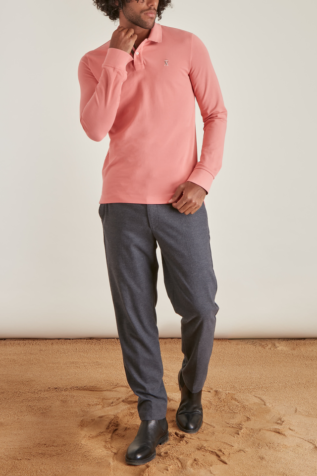 Polo Ajusté Manches Longues - Image principale