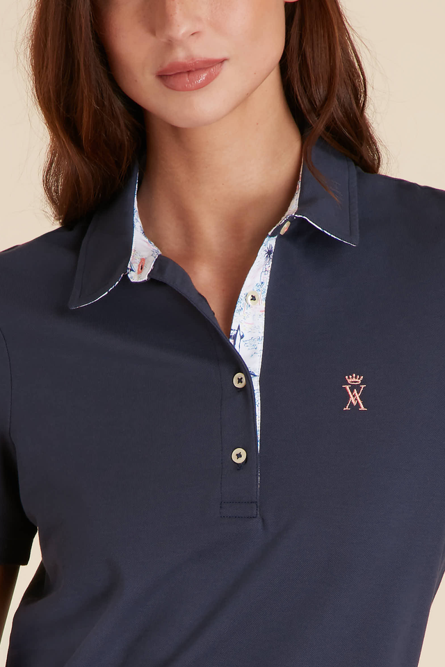 Polo à details imprimé garrigue - Image principale