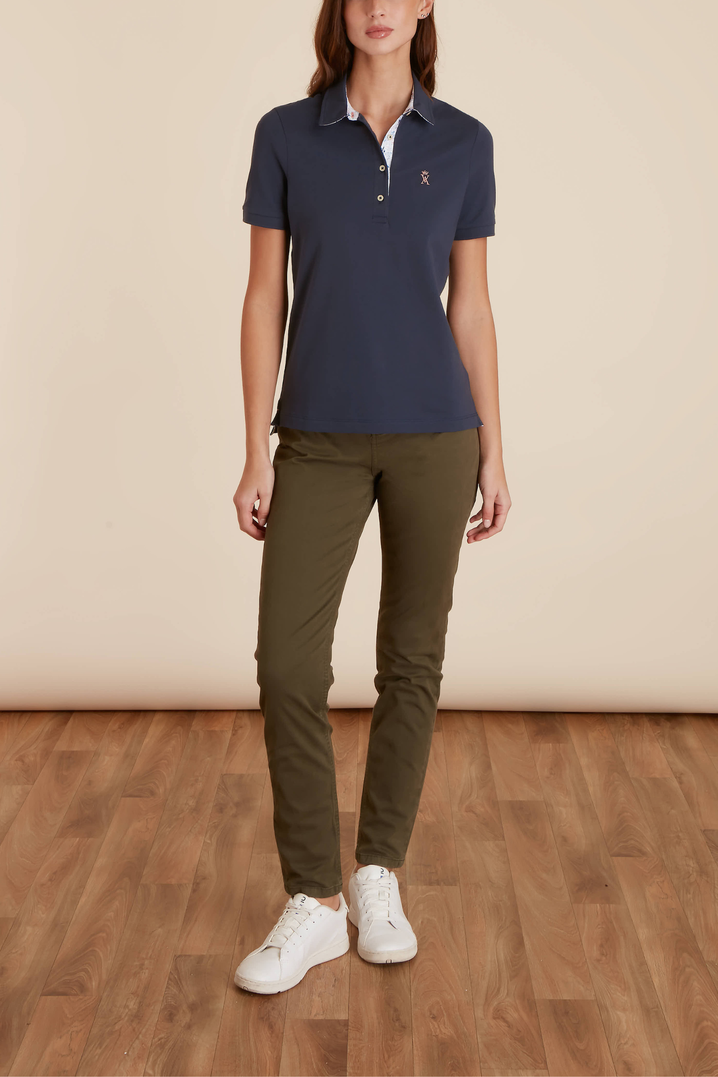 Polo à details imprimé garrigue