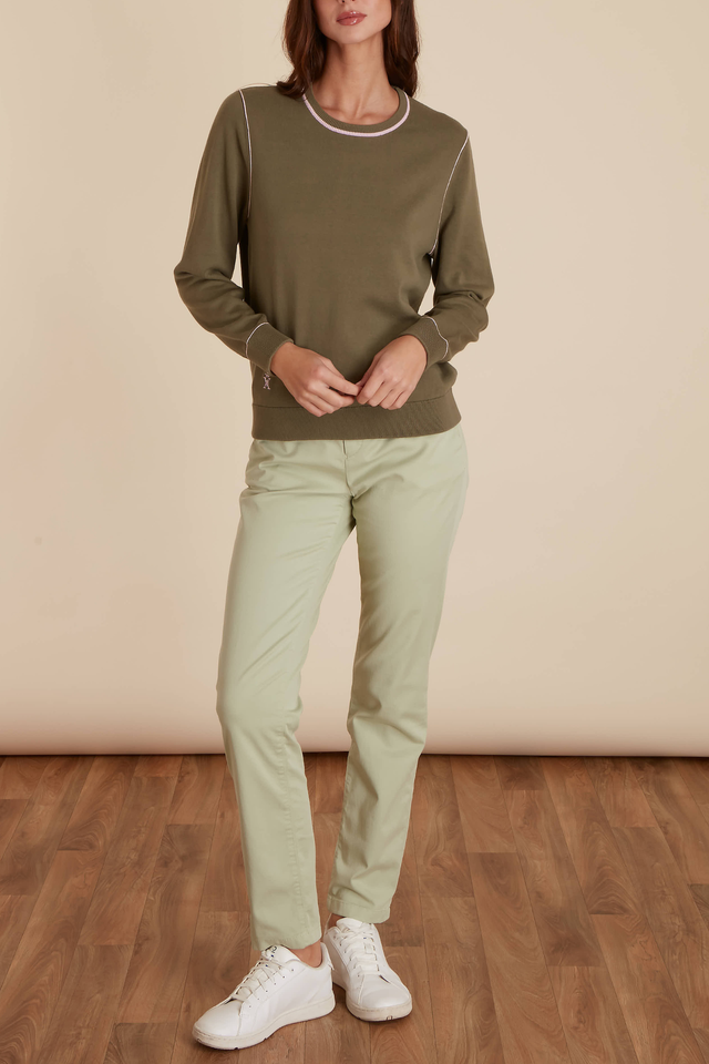 Pull Col Rond à Détails Contrasté - Image principale