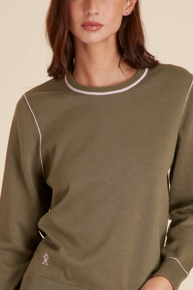 Pull Col Rond à Détails Contrasté - Image principale