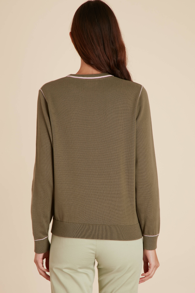 Pull Col Rond à Détails Contrasté - Image principale