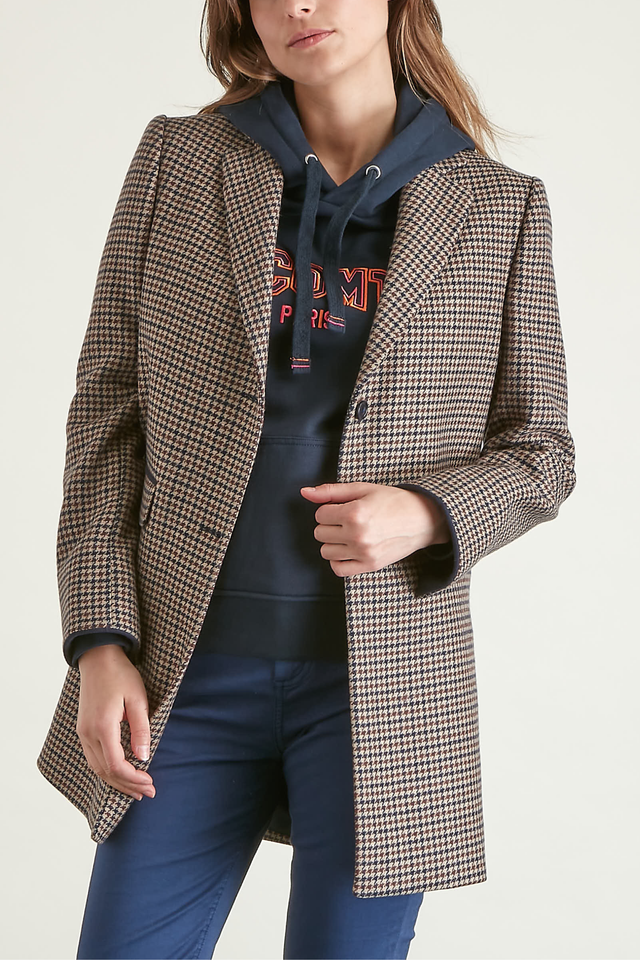 Manteau à motifs Pied de poule - Image principale