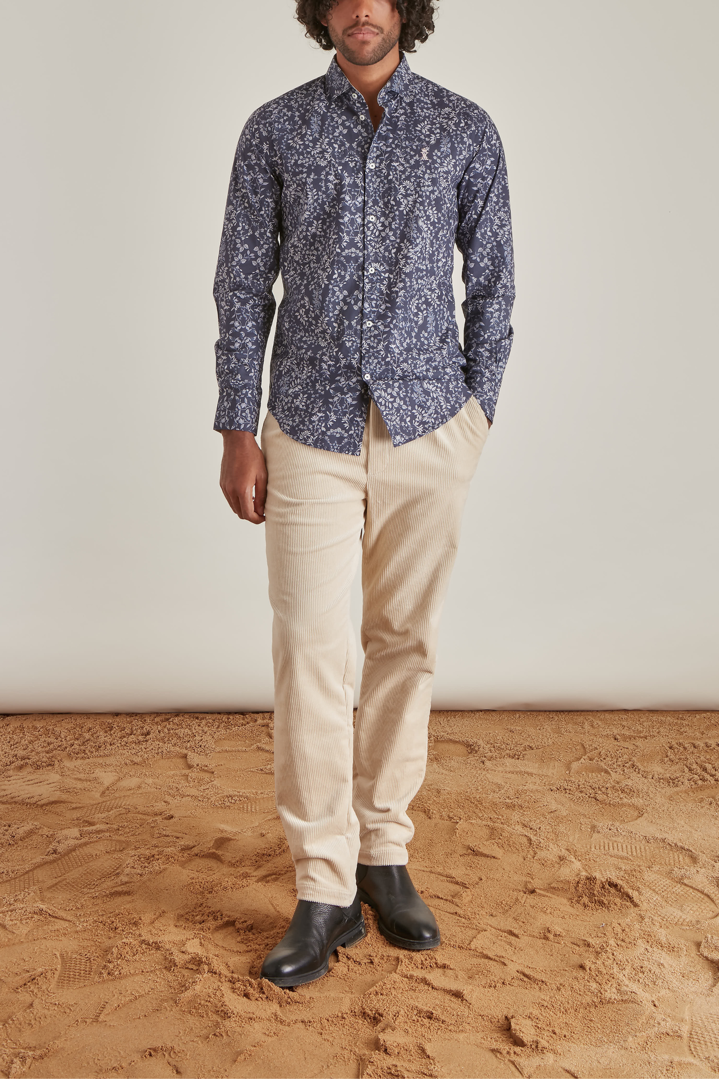 Chemise Slim à Imprimé Feuillage