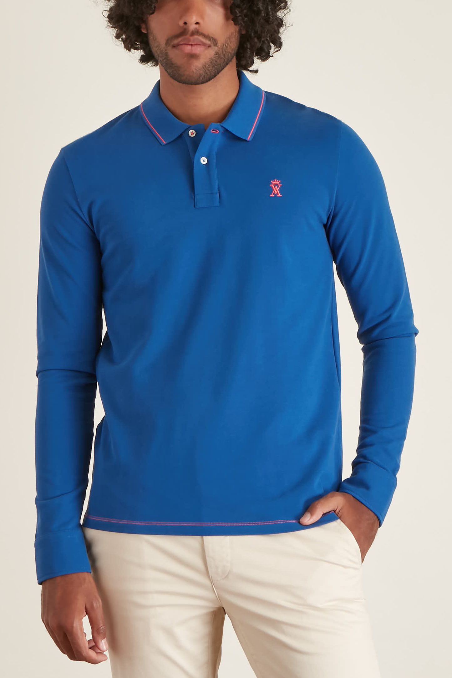 Polo Ajusté à Détails Fluo