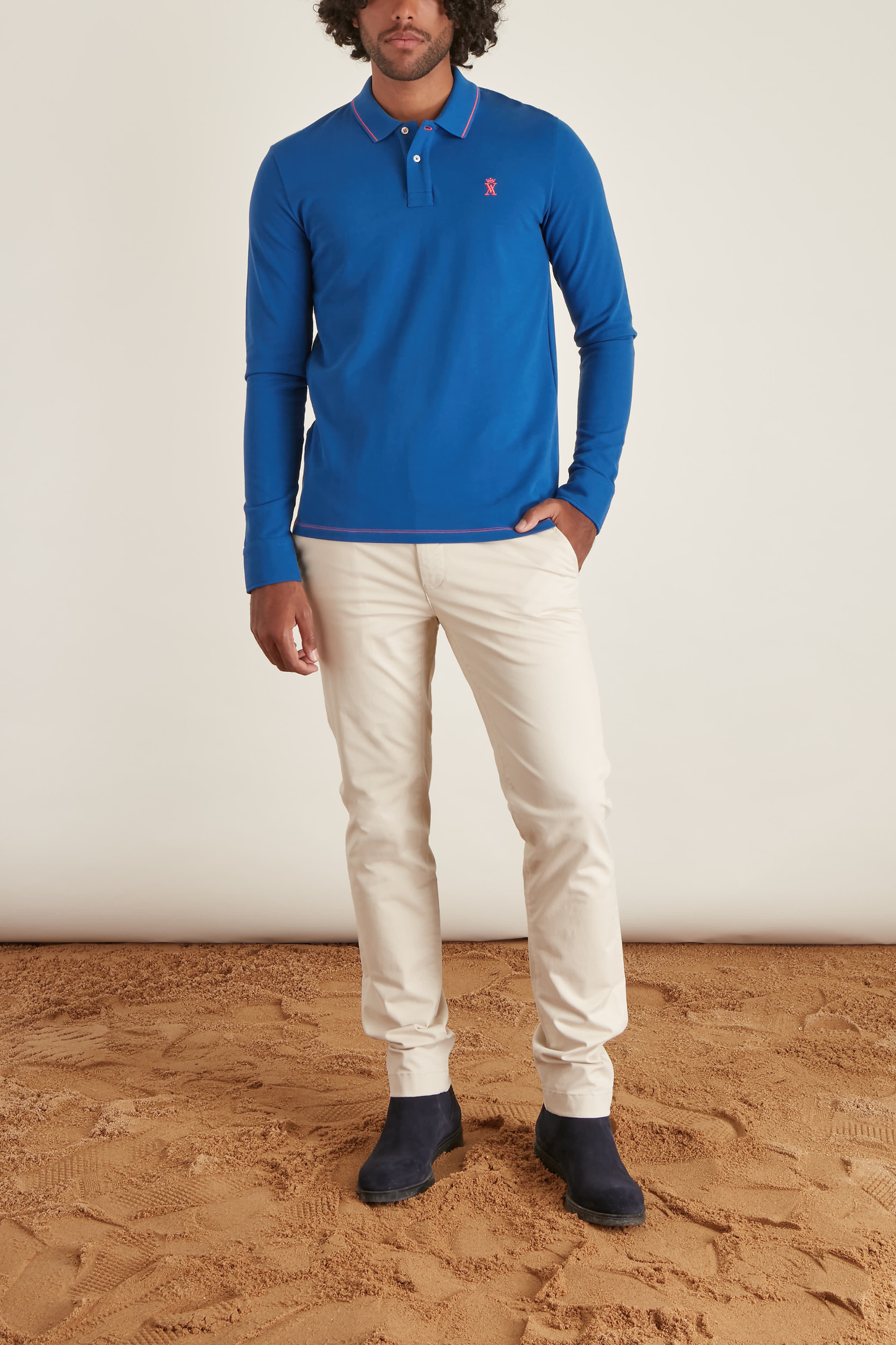 Polo Ajusté à Détails Fluo