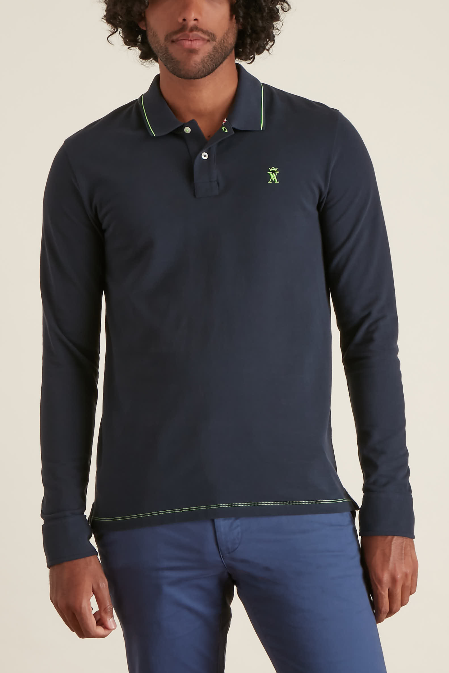 Polo Ajusté à Détails Fluo