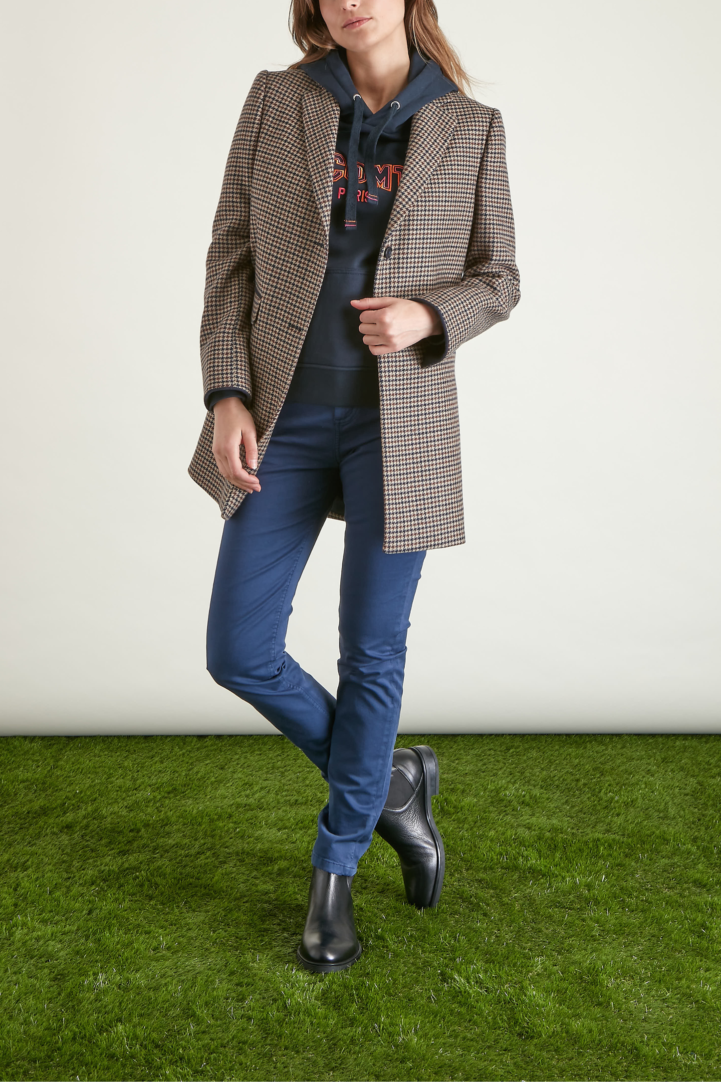 Manteau à motifs Pied de poule