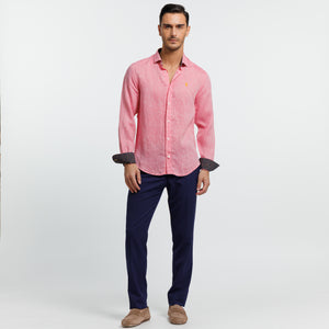 Slim CLAY1 Shirt 100% Plain Linen - Pink