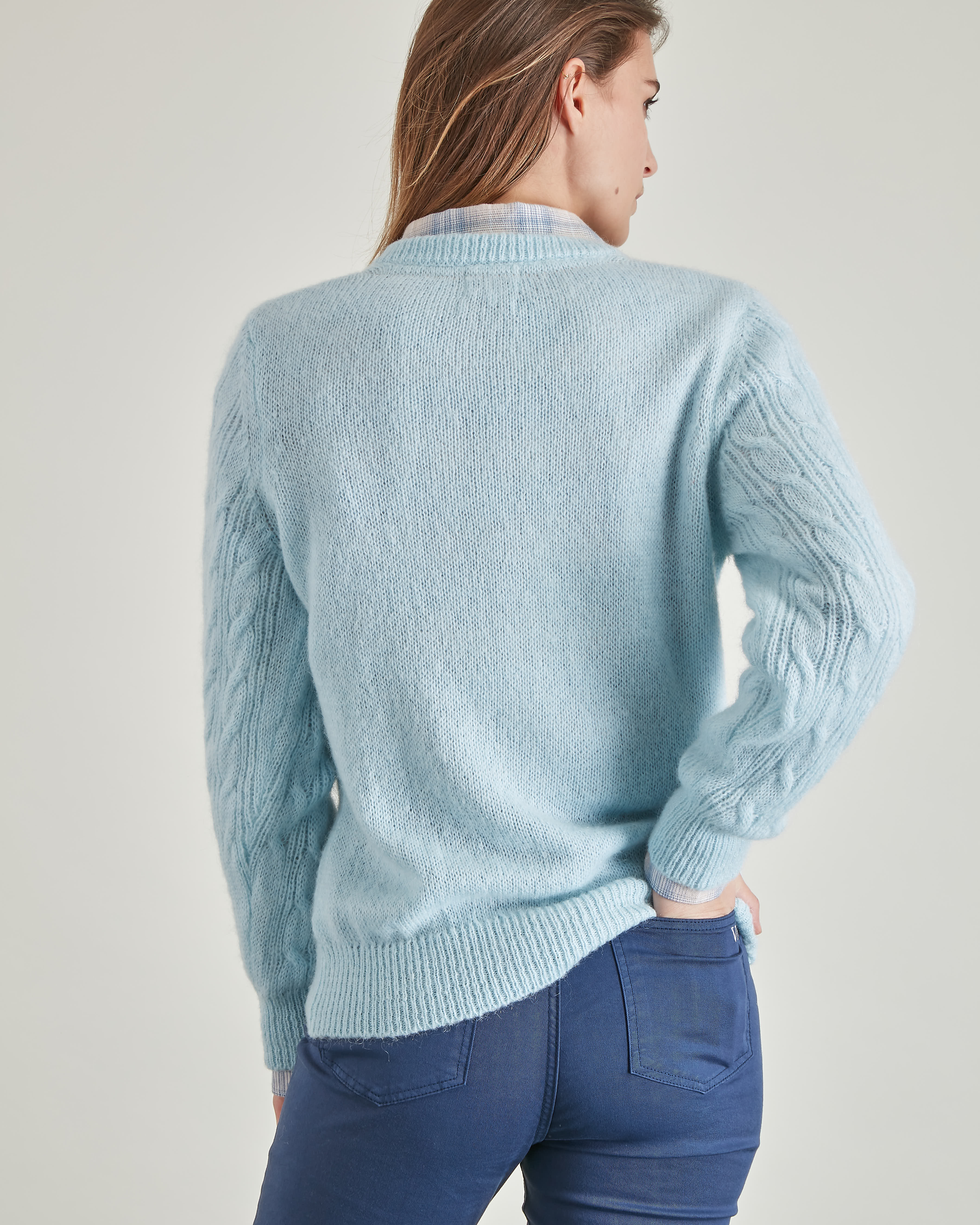 Pull mohair bleu fashion ciel