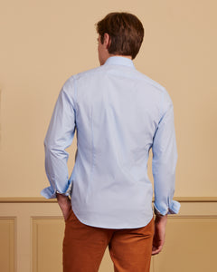 CLOVIS slim shirt in stretch poplin - Sky blue