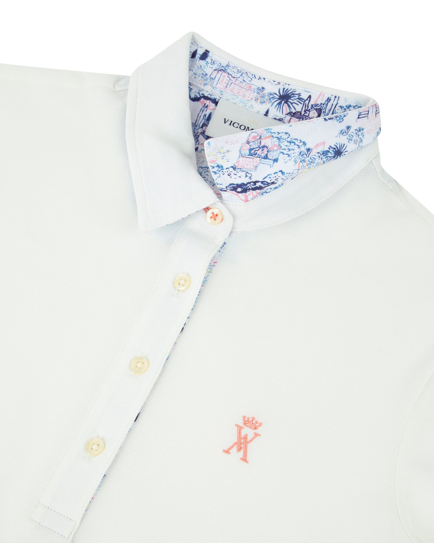 Polo à details imprimé garrigue