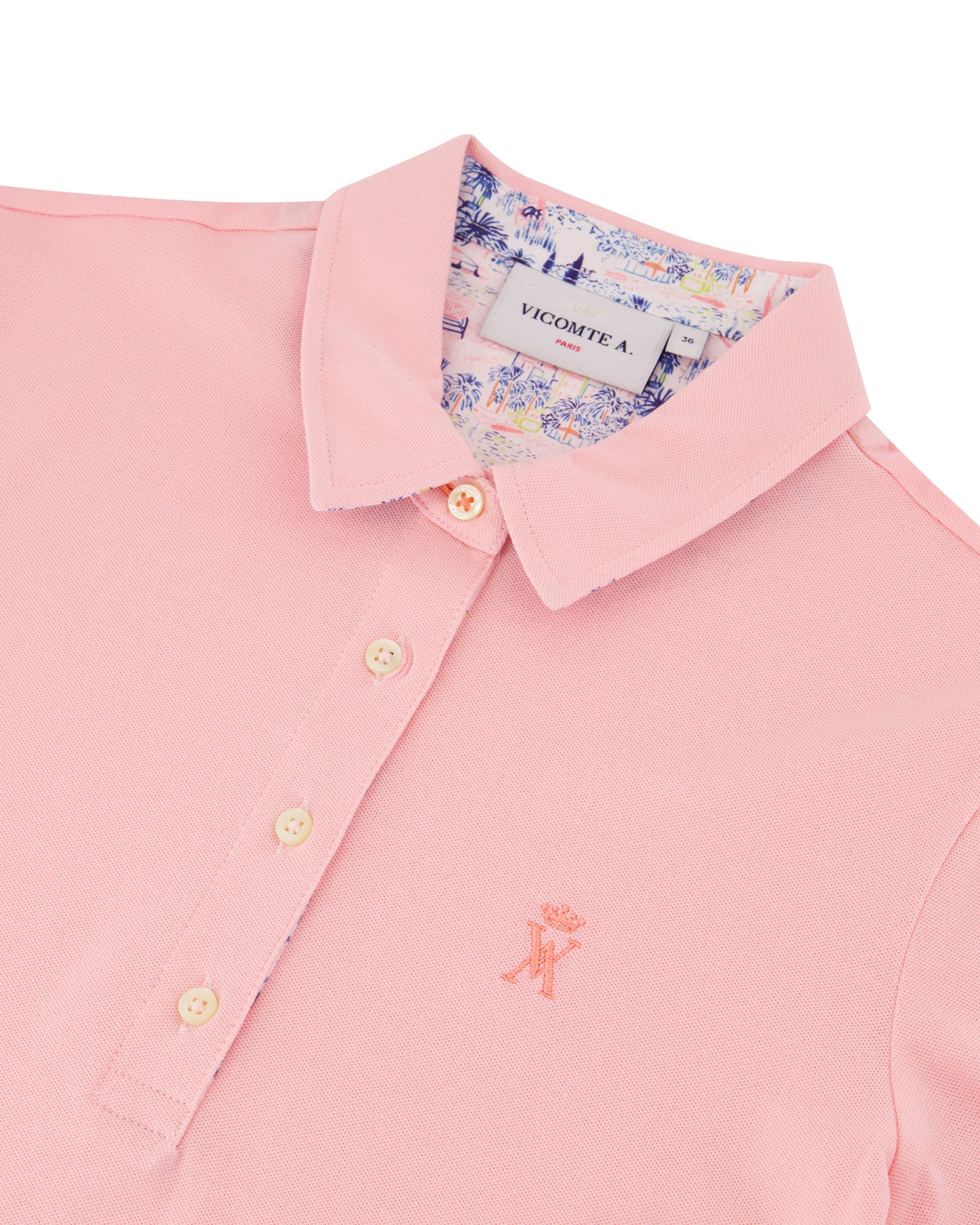 Polo à details imprimé garrigue