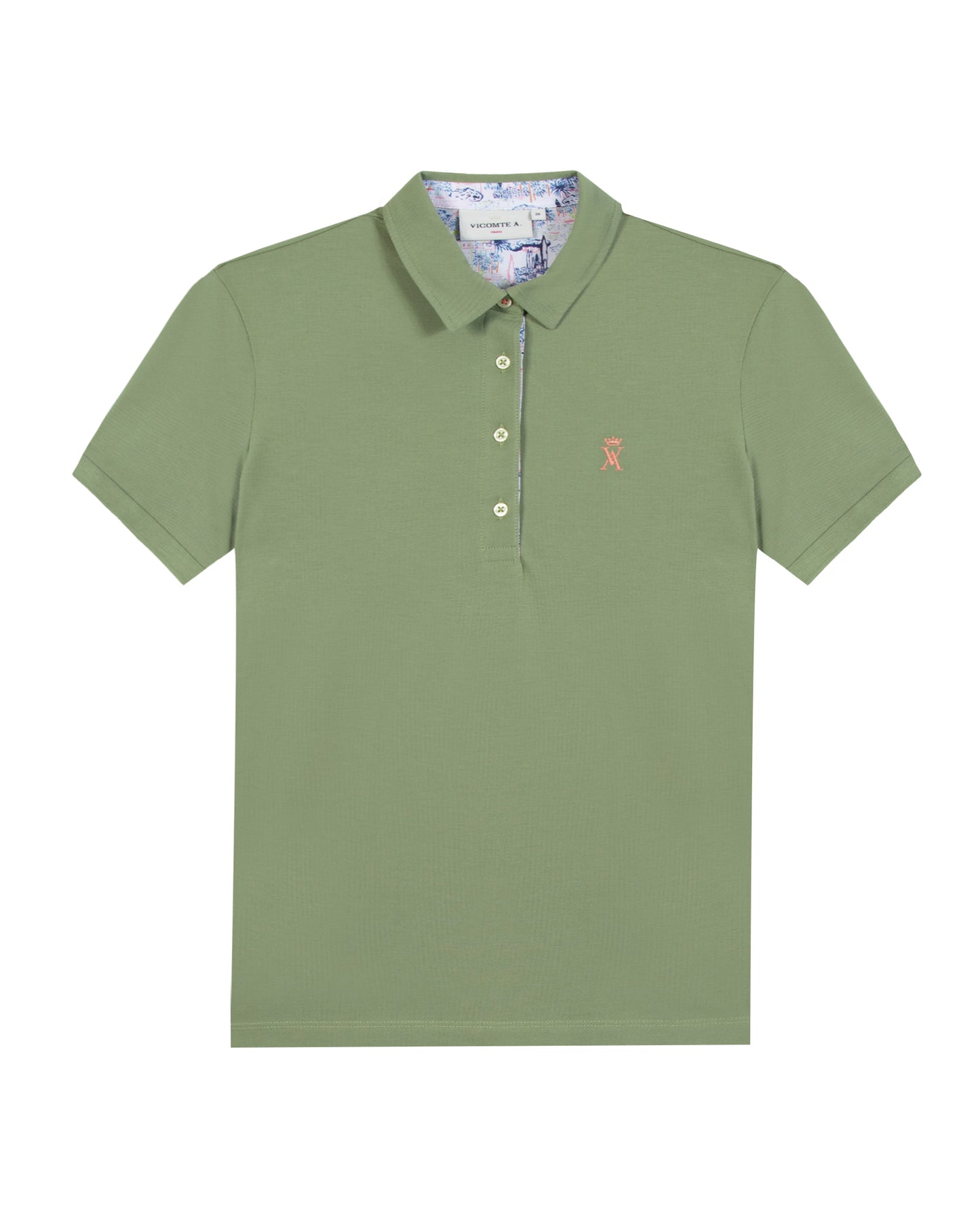 Polo à details imprimé garrigue