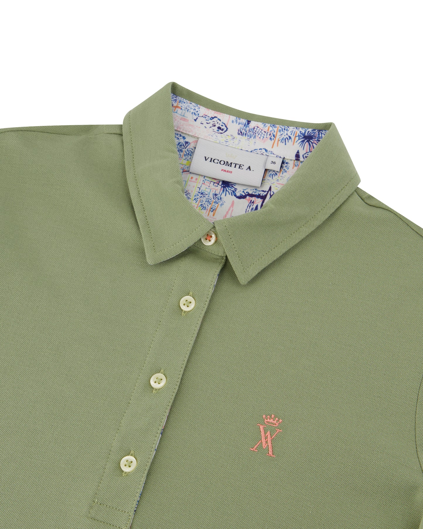 Polo à details imprimé garrigue