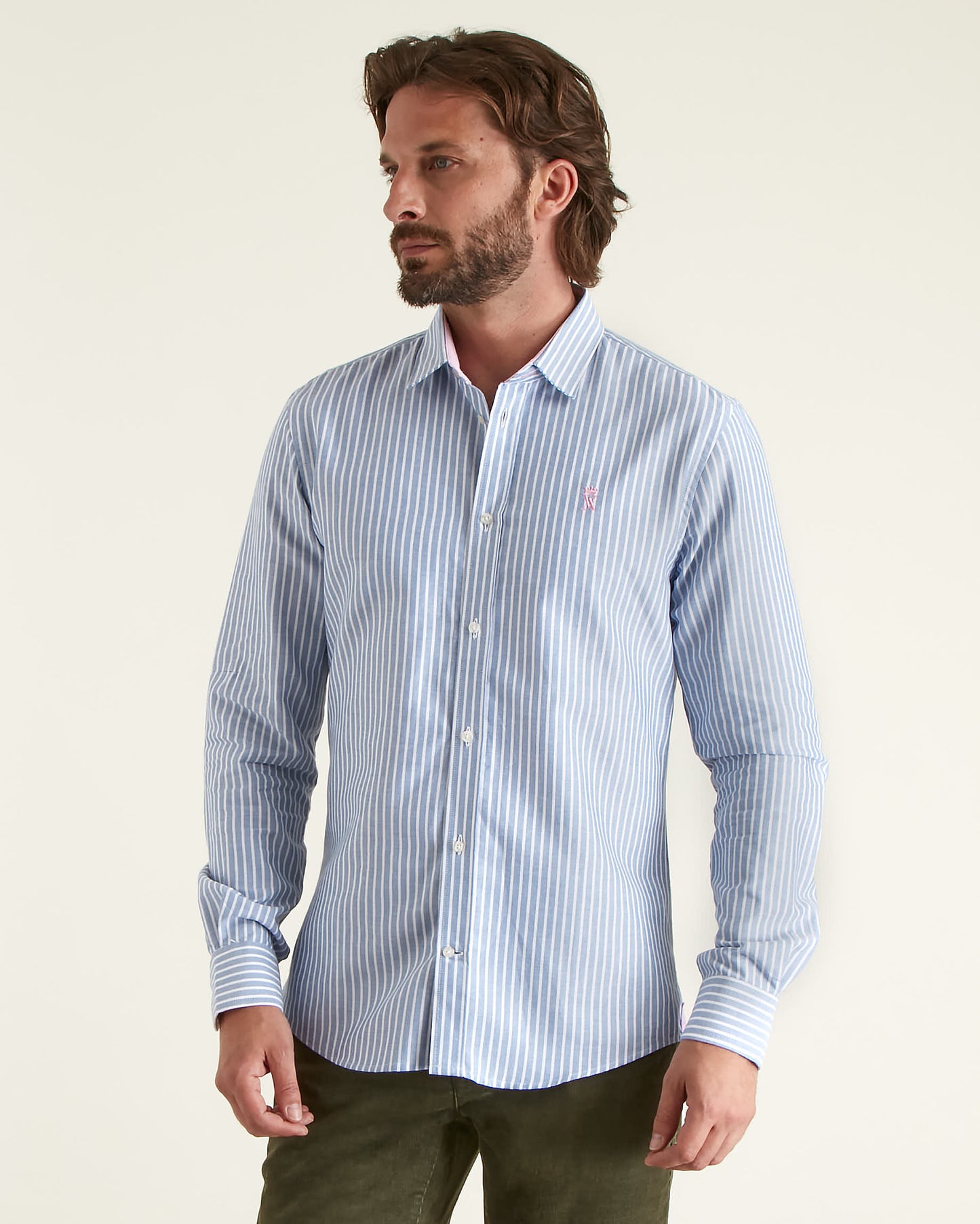 Chemise Slim Oxford à Rayures