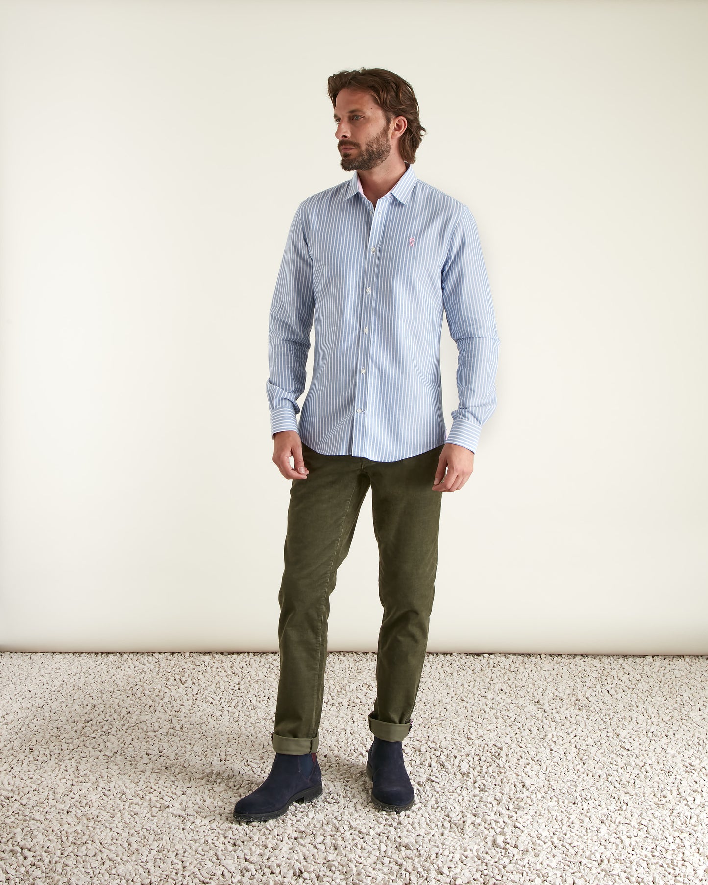 Chemise Slim Oxford à Rayures