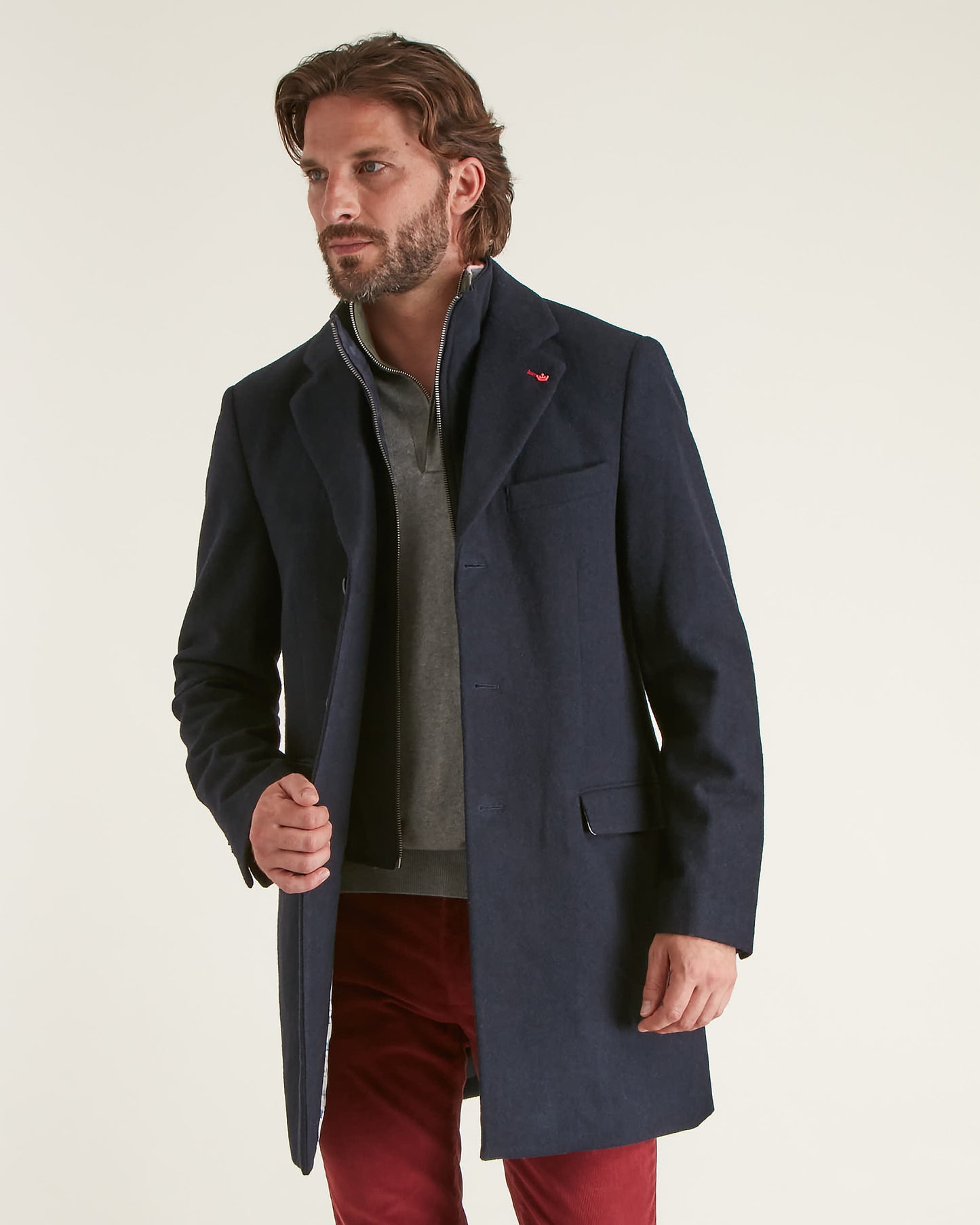 Manteau court 100% laine